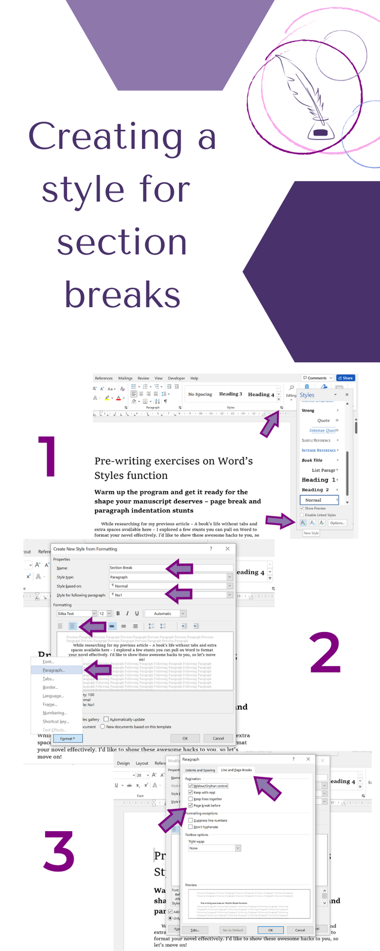 Creating a style for section breaks